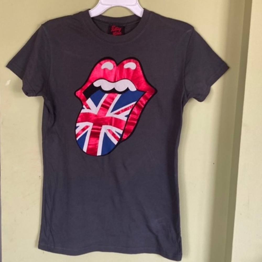the rolling stones british tongue large juniors shirt